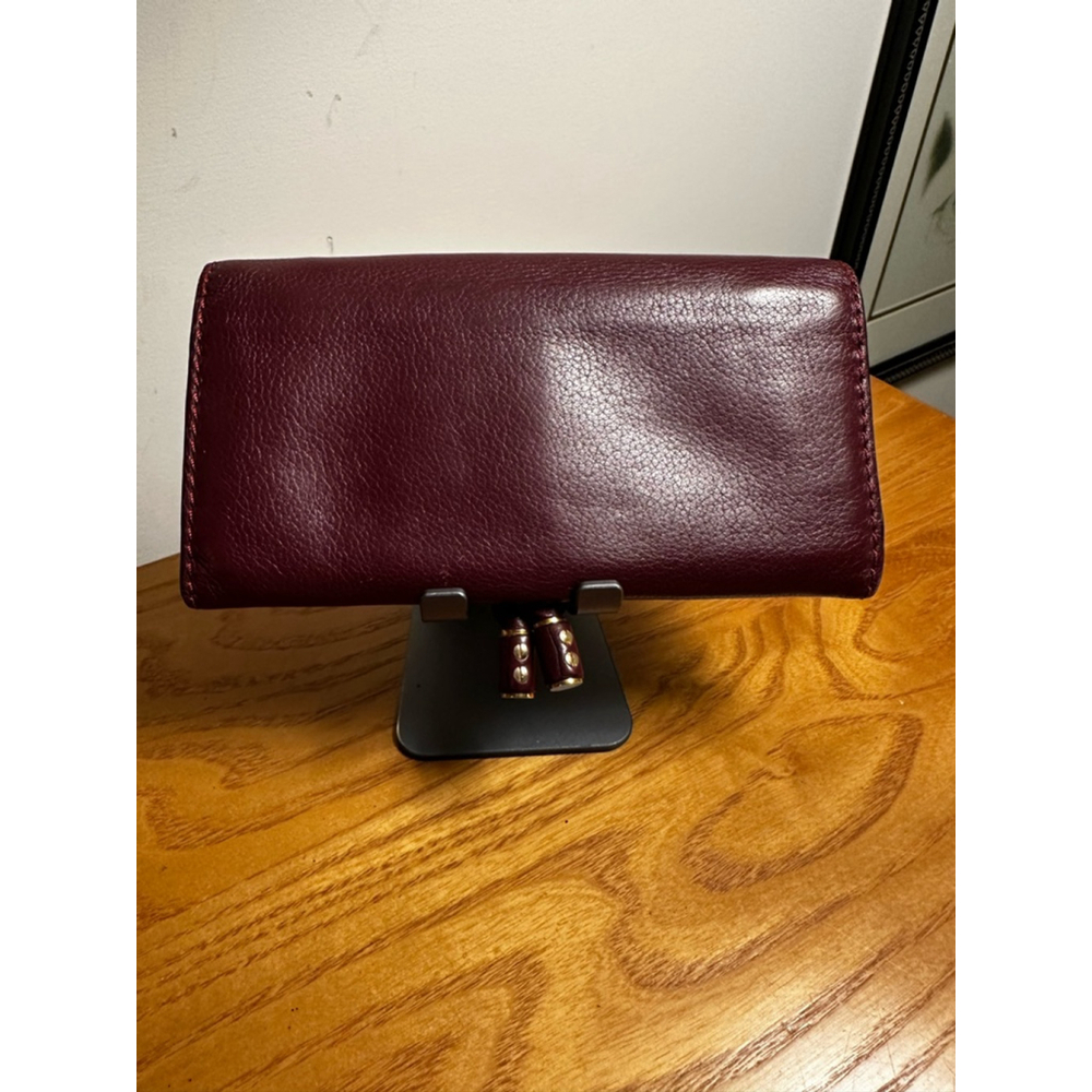 Chloe Burgundy Leather Long Flap Wallet - Picture 4 of 14